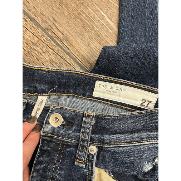 Rag & Bone High Rise Skinny Jeans Women's Size 27‎ Blue Denim - Picture 5 of 6
